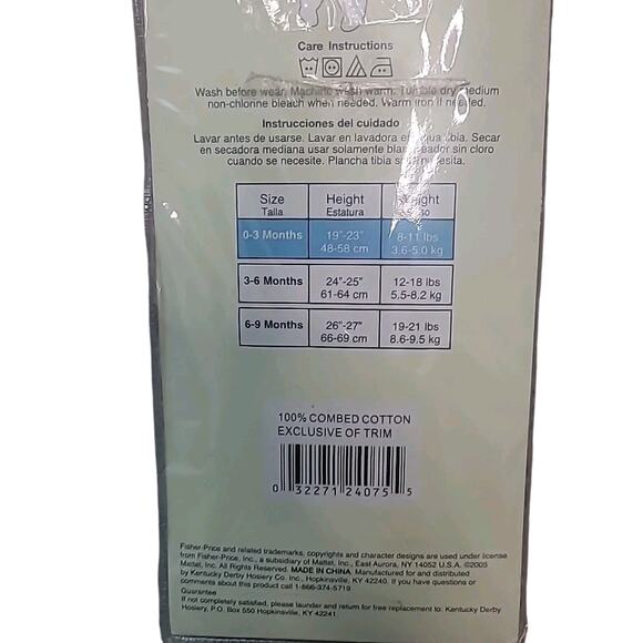 VTG NOS Fisher Price Puppy Print Footed Sleeper Pajamas Newborn 0–11 lb NWT - Picture 5 of 5